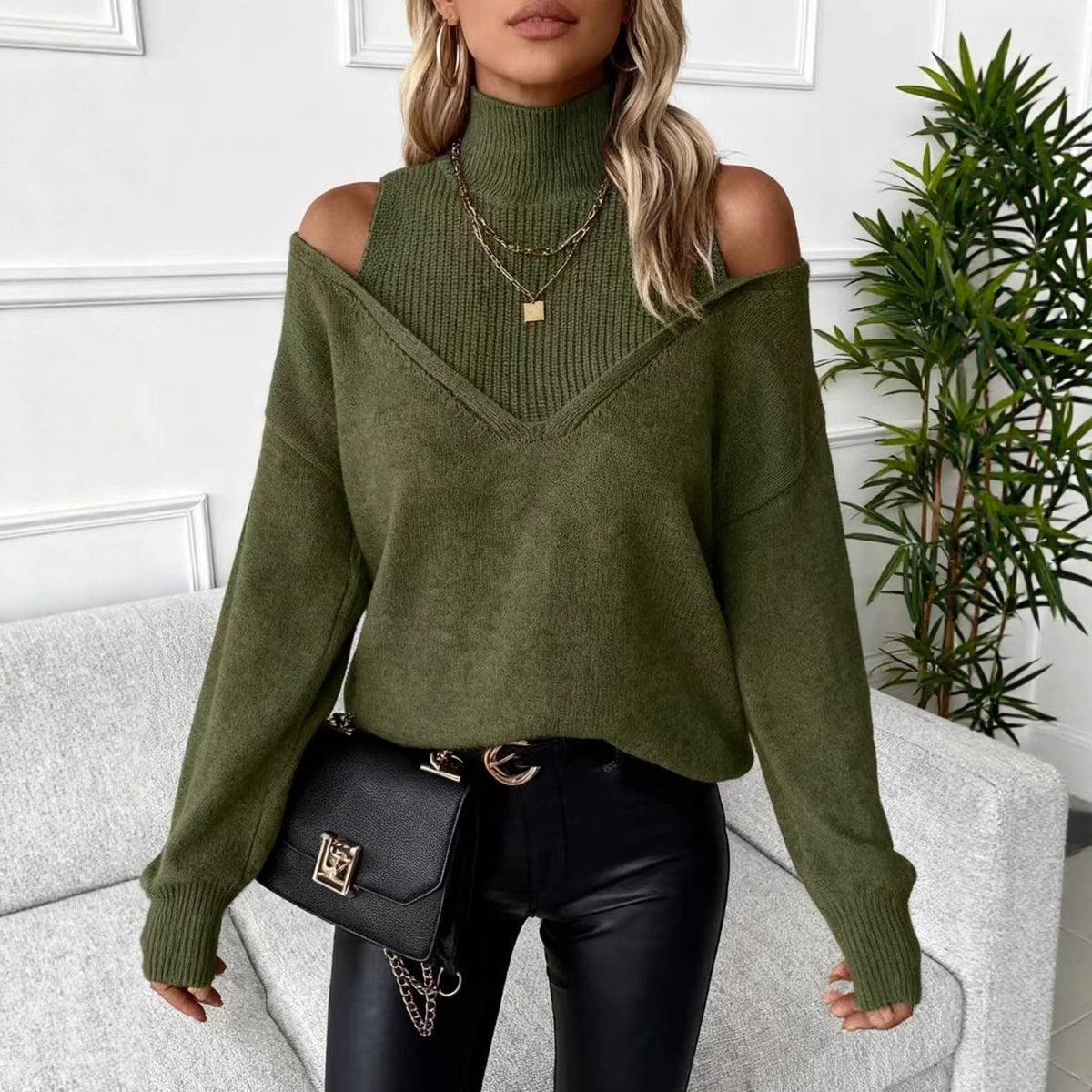 Long-Sleeve Turtleneck Sweater
