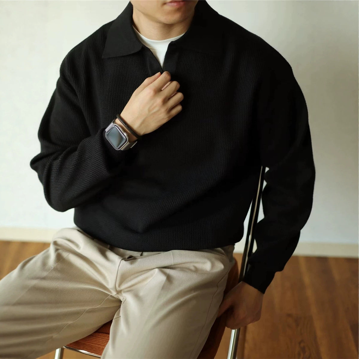 Men'S Lapel Sweater