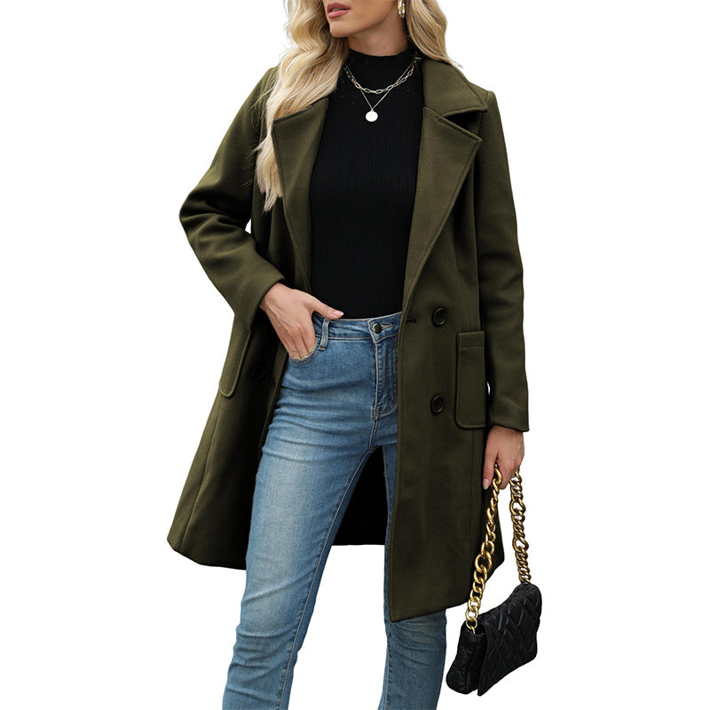 Women'S Lapel Tweed Coat