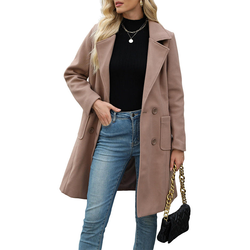 Women'S Lapel Tweed Coat
