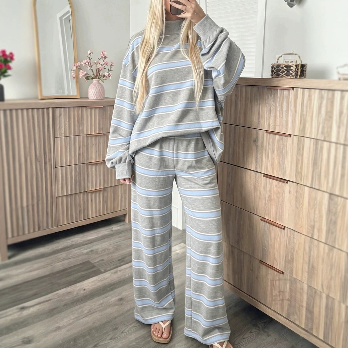 Striped Print Casual Set