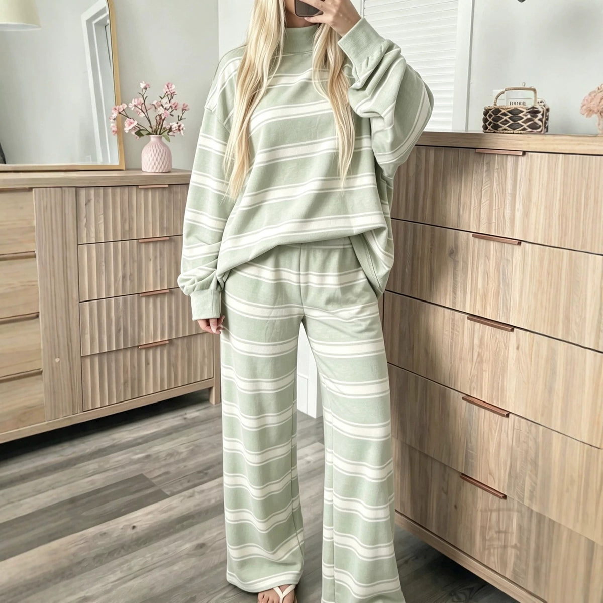 Striped Print Casual Set