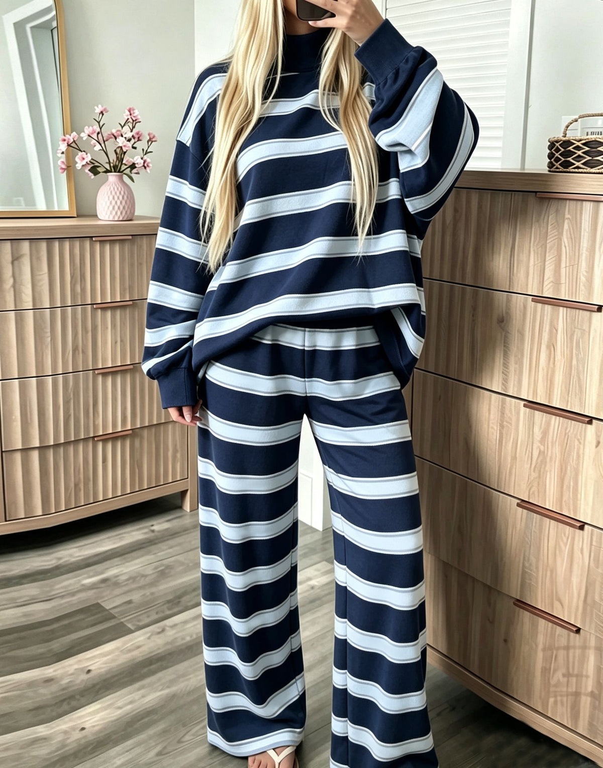 Striped Print Casual Set