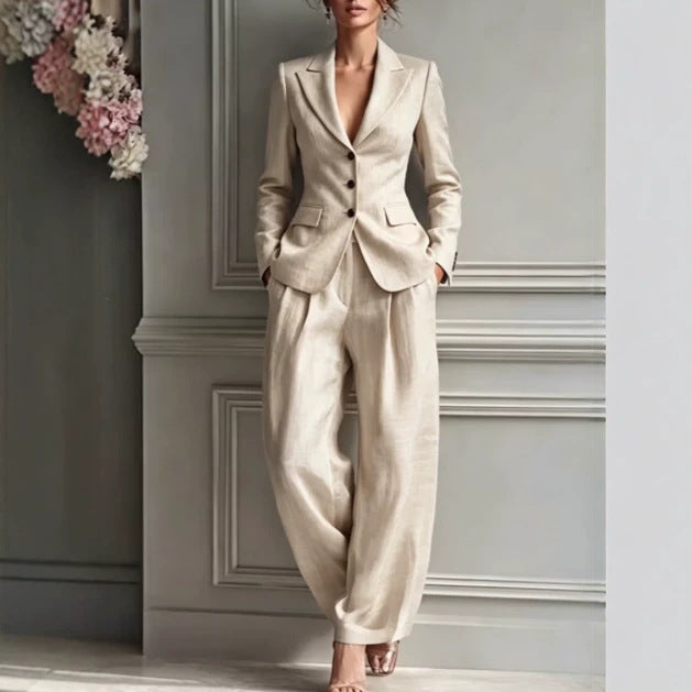 Single Row Button Fashion Casual Suit