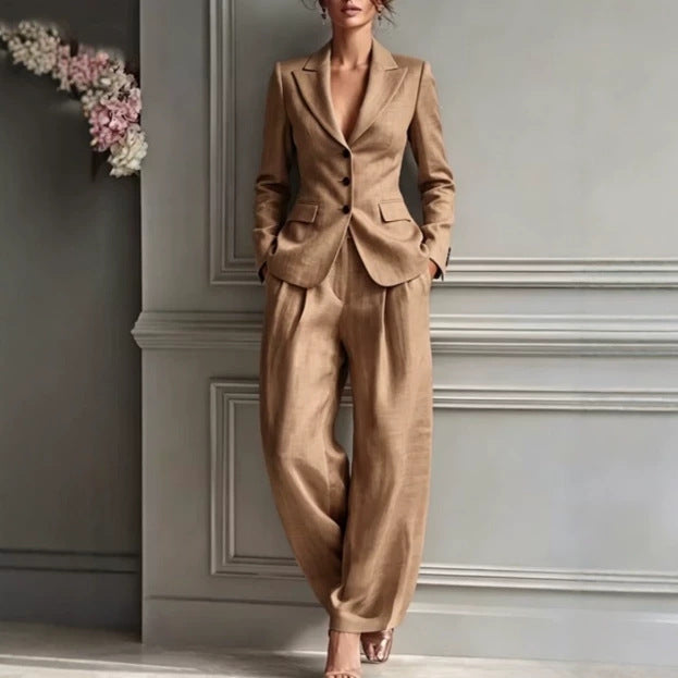 Single Row Button Fashion Casual Suit