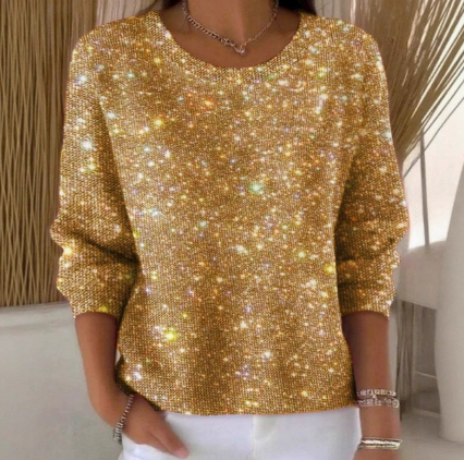 Women Round Neck Soft Long Sleeves