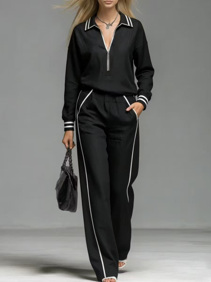 Casual Zipper Lapel Suit