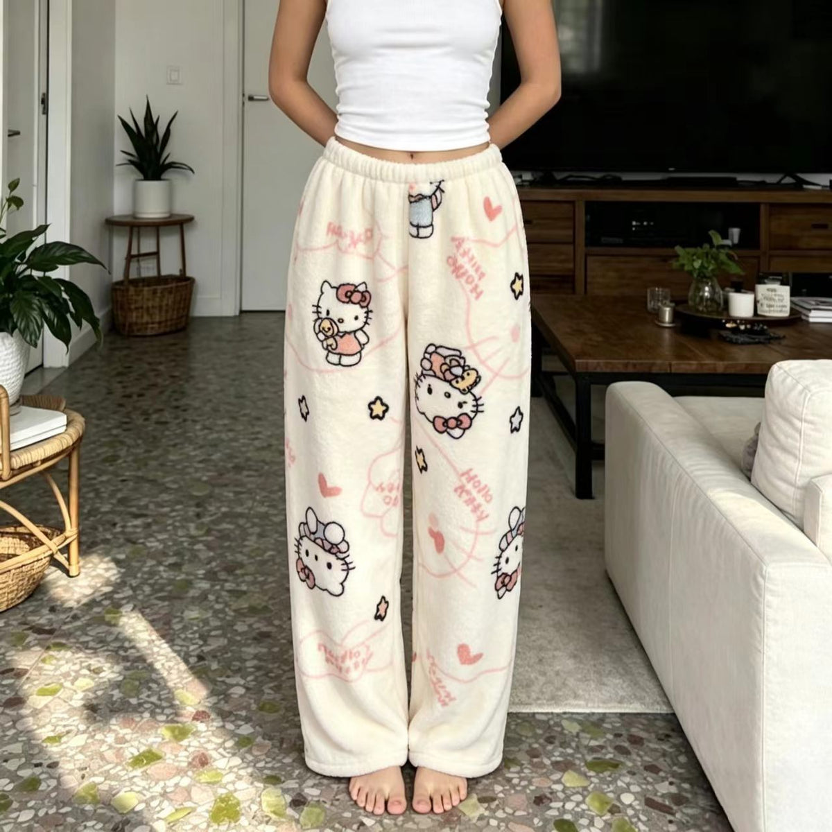 Cartoon Kt Cat Pajama Pants