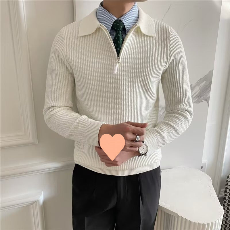 Half-Zip Polo Neck Sweater