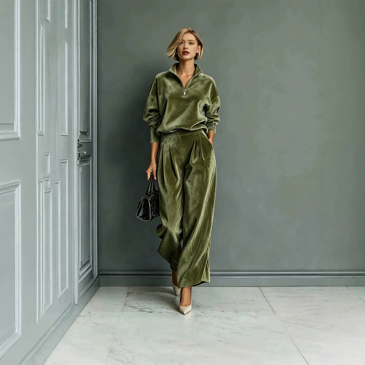 Leisure Sports Gold Velvet Suit