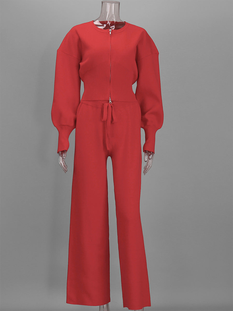 Top High Waist Wide Leg Pants Set