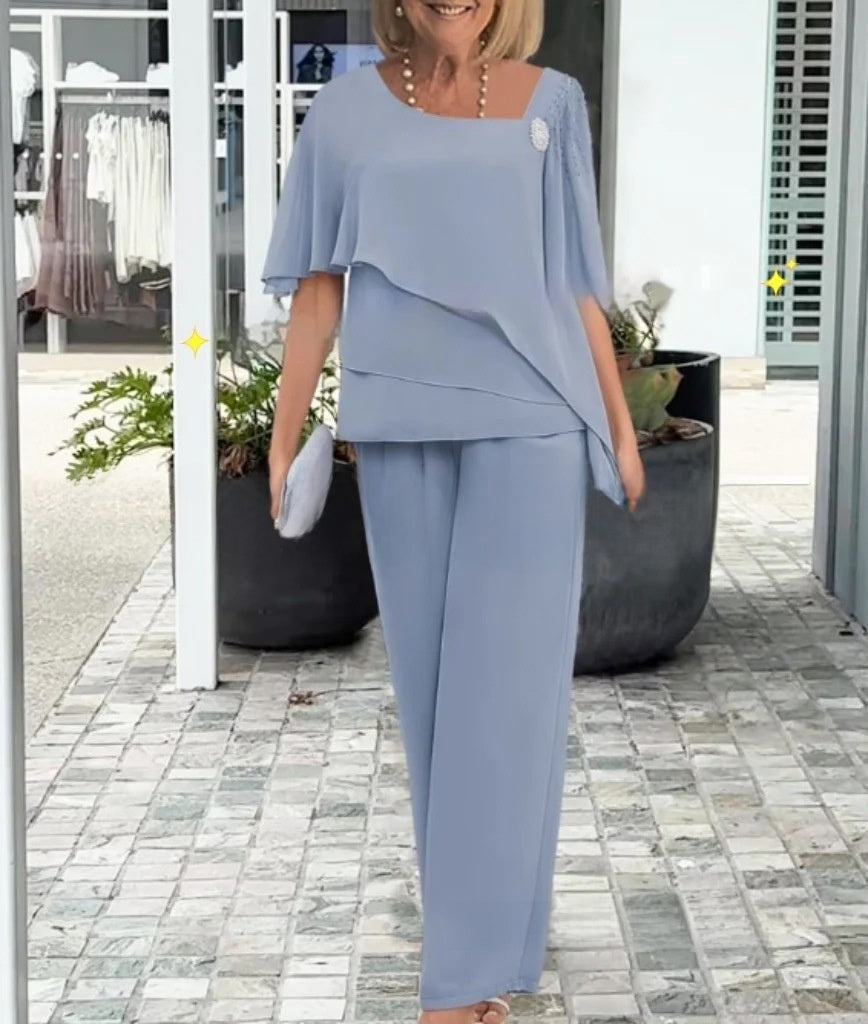 Women'S Slim Wide Leg Pants Set