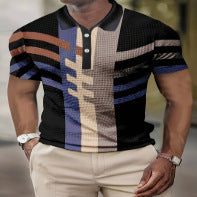 Men'S Casual Print Polo Shirt