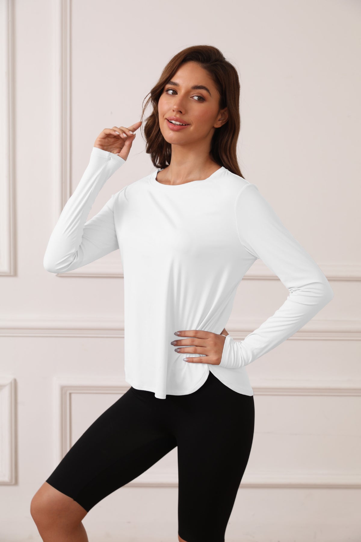 Crewneck Thumb Buckle Top