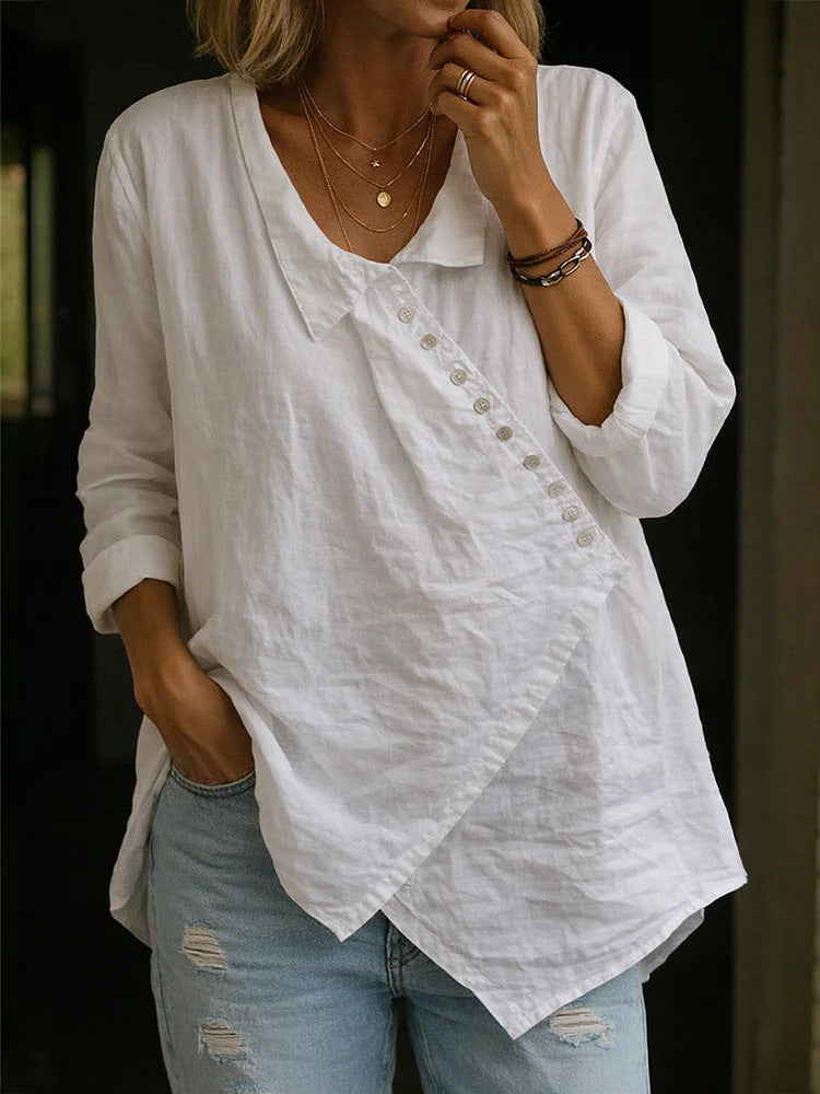 Loose Slimming Irregular Shirt