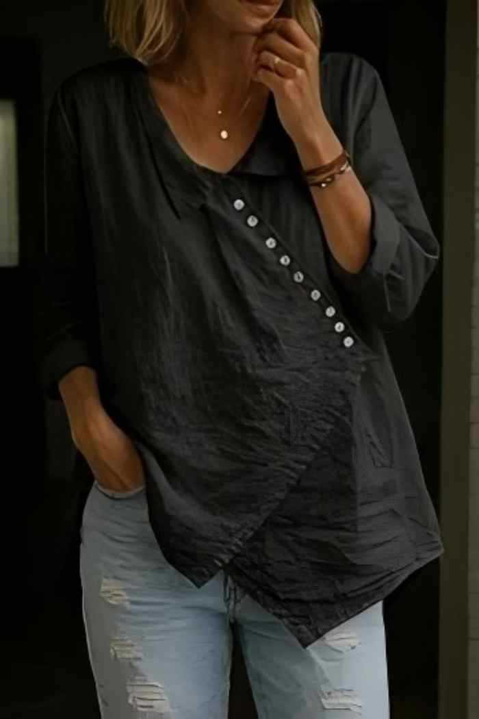 Loose Slimming Irregular Shirt