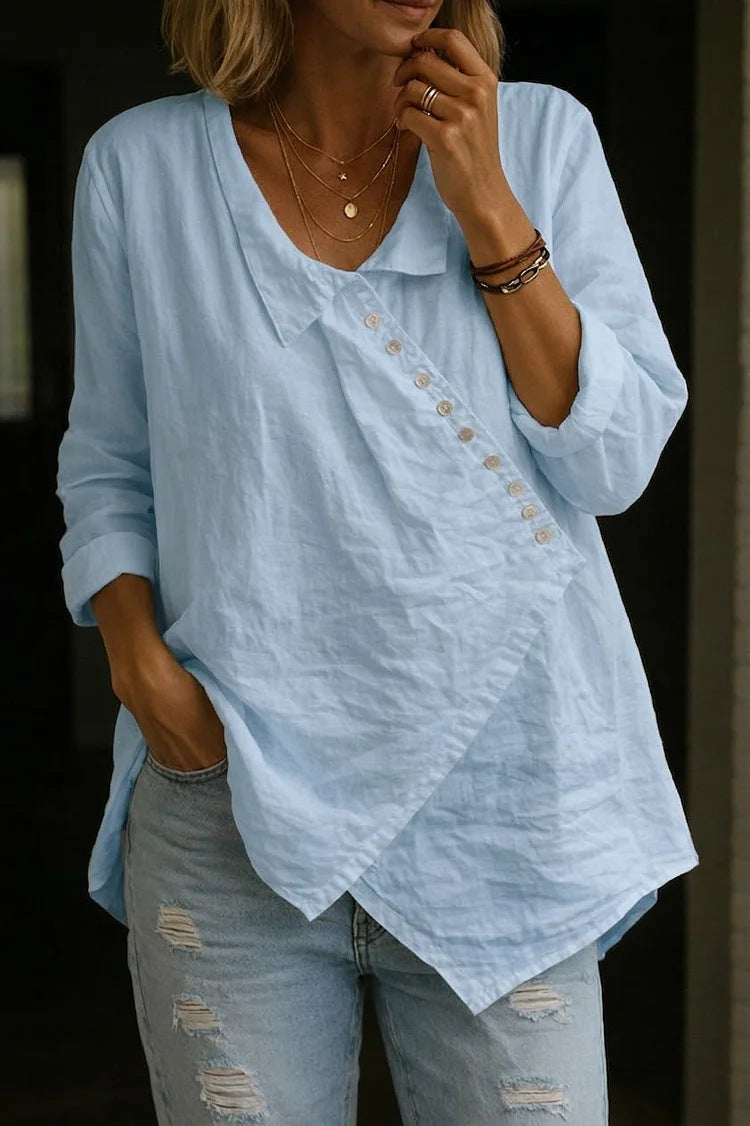 Loose Slimming Irregular Shirt