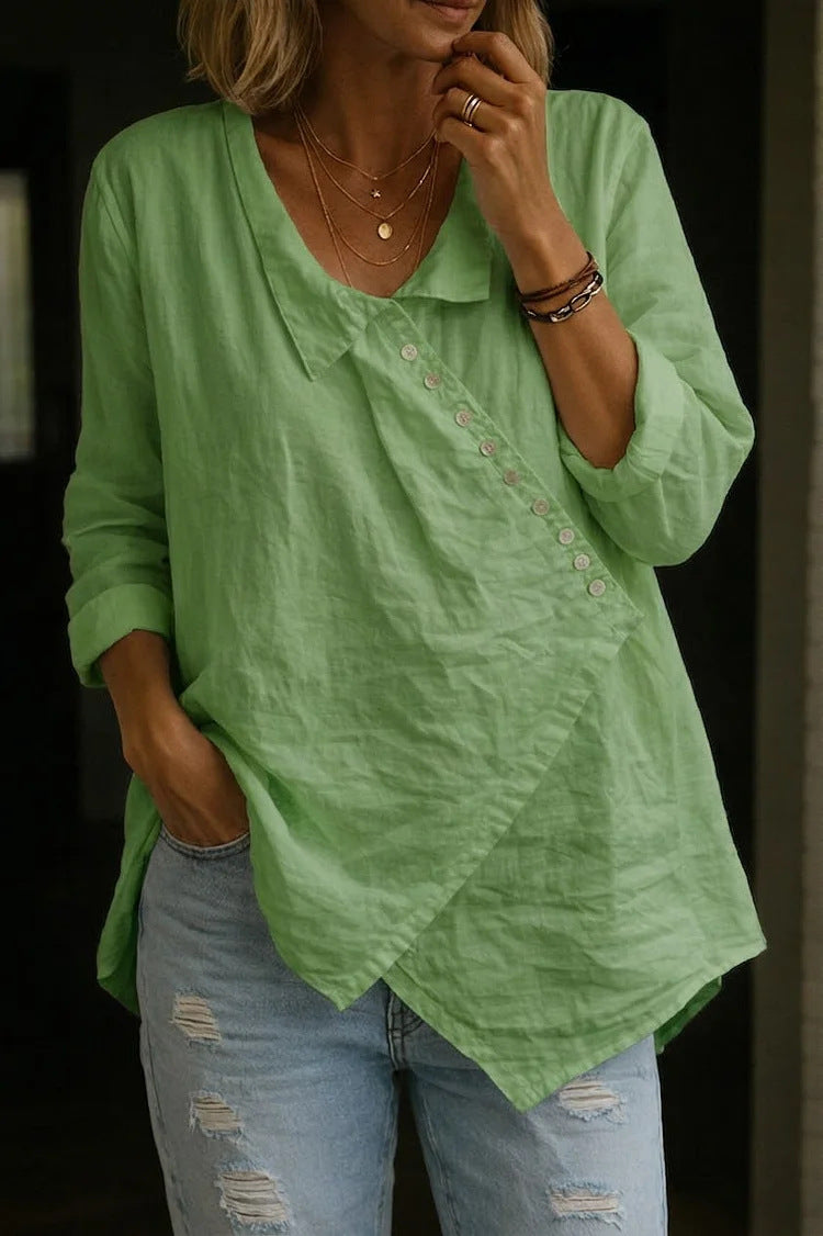 Loose Slimming Irregular Shirt