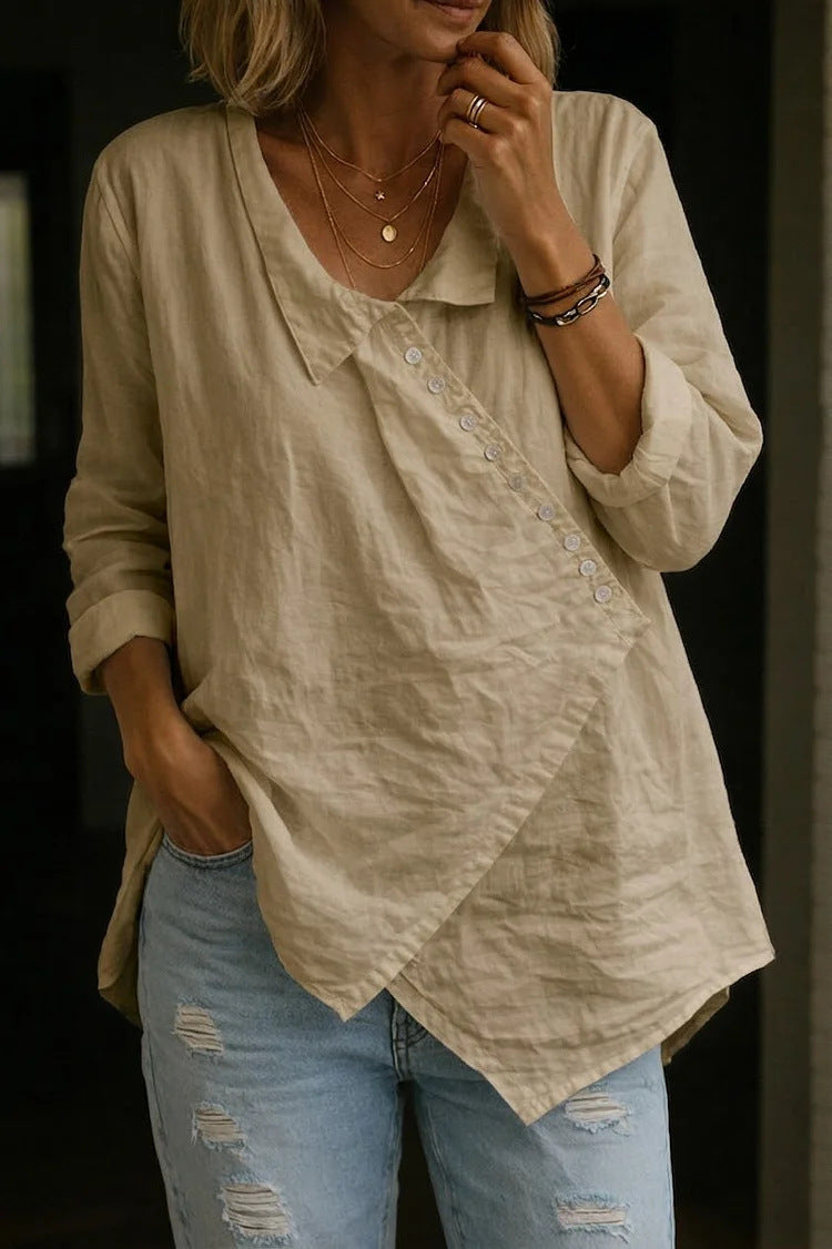 Loose Slimming Irregular Shirt