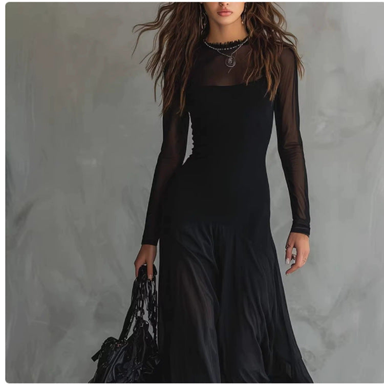 Elegant Mesh Patchwork Dress