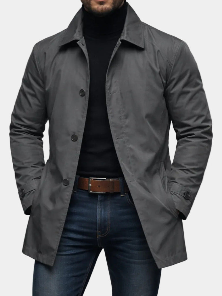 Retro Waterproof Long Sleeve Cardigan Coat
