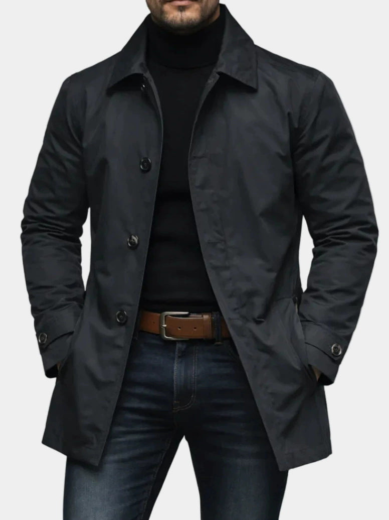 Retro Waterproof Long Sleeve Cardigan Coat