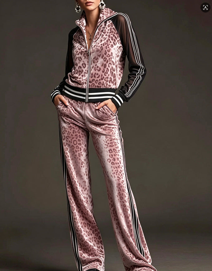 Women'S Animal Print Casual Suit