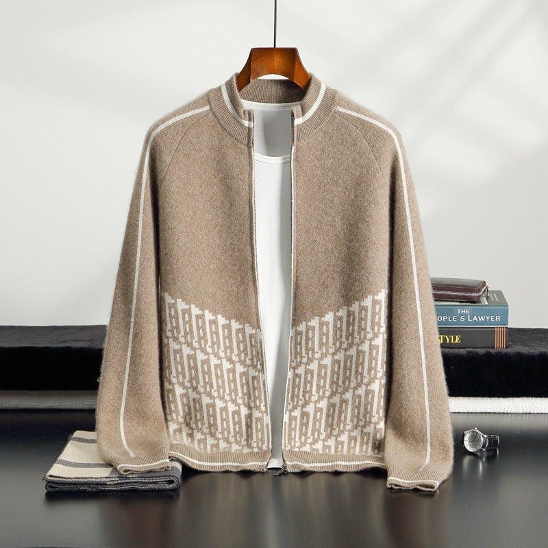 Men'S Jacquard Cardigan