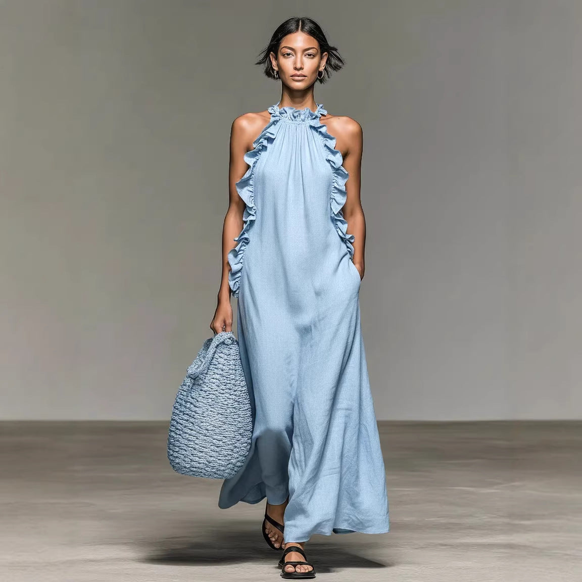 Sleeveless Neck Dress