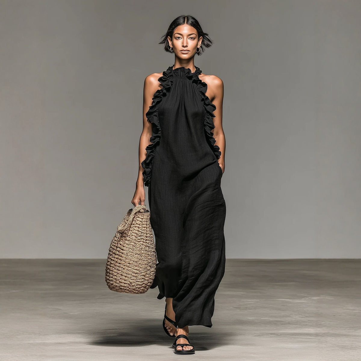 Sleeveless Neck Dress